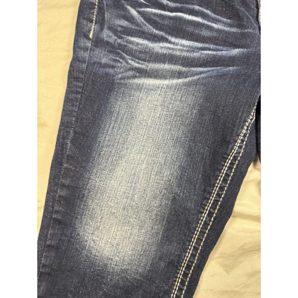 Arija Jeans Bermuda Shorts Womens 15/16 Dark Wash Cuffed Stretch Denim - Picture 11 of 16
